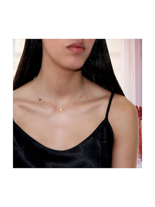 14K Rose Gold Necklace with Pearls (0001) / 14K Rose Gold Necklace