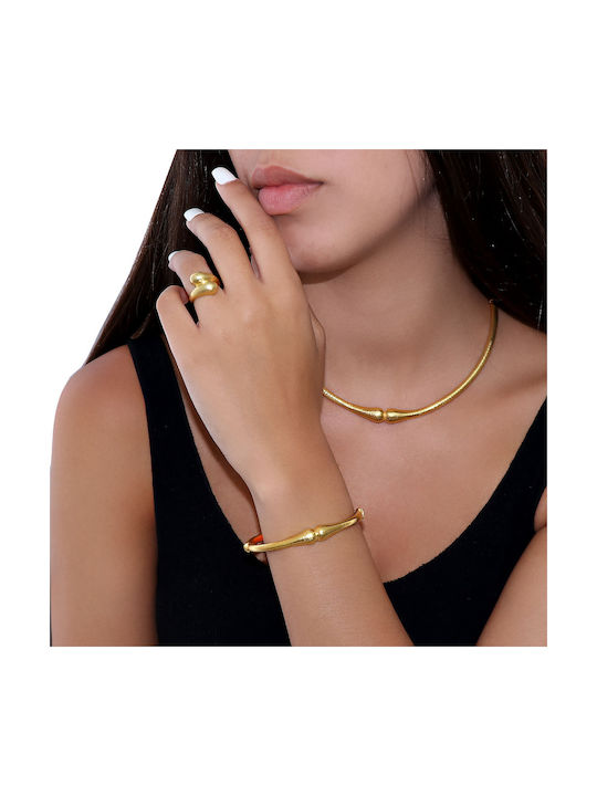 925 Silver Necklace with Yellow Gold Plating (P-46977)