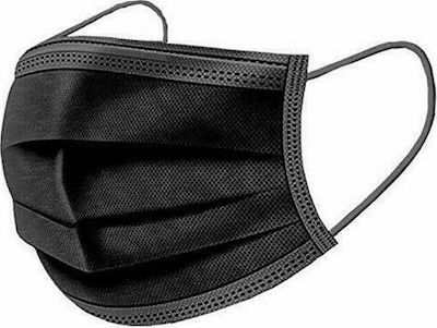 Poli MeyMed Ear Loop 3ply Disposable Surgical Mask Type I Black 50pcs