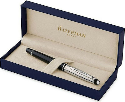 Waterman Expert Πένα Γραφής Medium Μαύρη με Μπλε Μελάνι