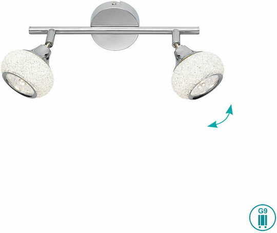 Wofi Josy Double Spot with Socket G9 in Silver Color