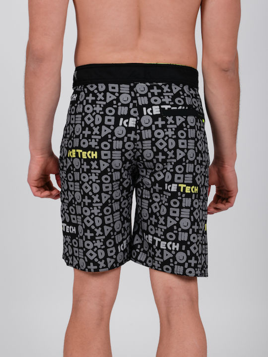 Ice Tech 4Ways Algebra Men's Swimwear Bermuda Black with Patterns