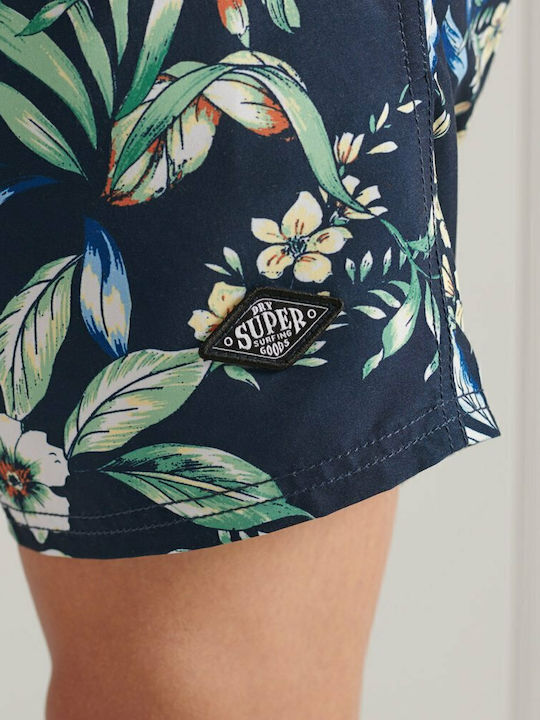 Surf Retro Men's Swimwear Shorts Navy Blue Floral