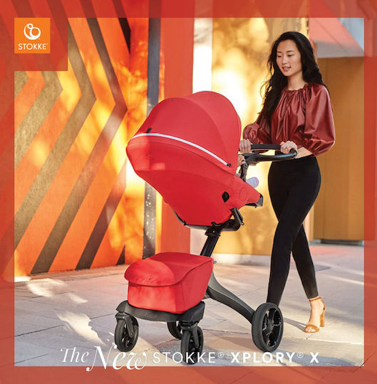 Stokke Xplory X Baby Stroller Suitable for Newborn Ruby Red 13.4kg