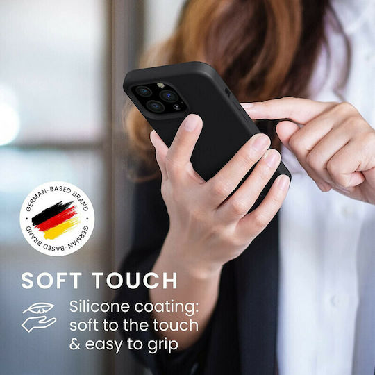 KWmobile Hard Rubber Umschlag Rückseite Silikon Schwarz (iPhone 13 Pro)