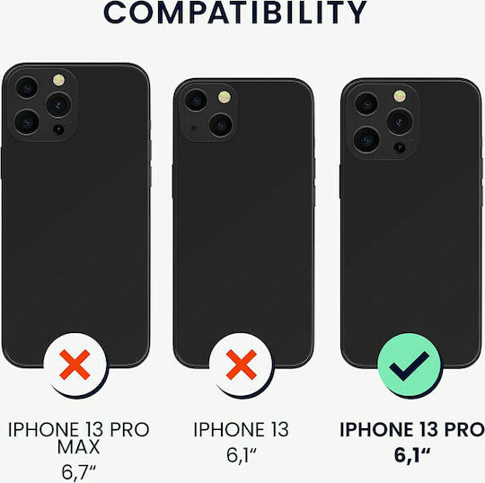 KWmobile Hard Rubber Umschlag Rückseite Silikon Schwarz (iPhone 13 Pro)