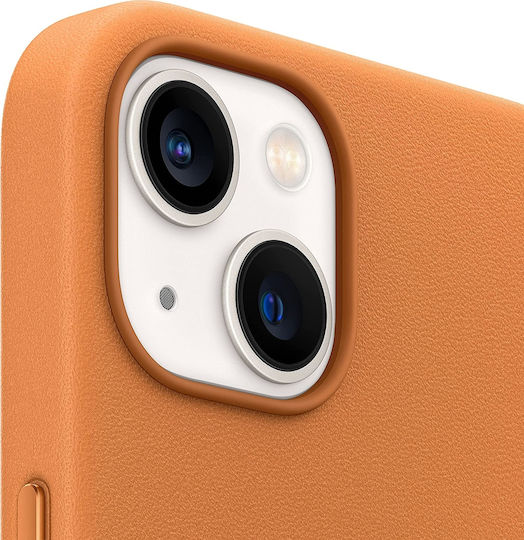 Apple Back Cover Leather Golden Brown (iPhone 13)