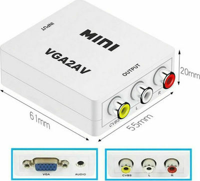 Konverter VGA weiblich zu RCA weiblich Weiß (98066)