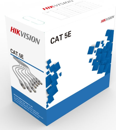 Hikvision U/UTP Cat.5e (Gigabit) Καλώδιο Δικτύου Ethernet χωρίς ακροδέκτες 1m Γκρι