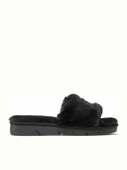 Bugatti Women's Slipper with Fur In Black Colour