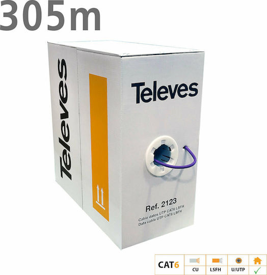 Televes U/UTP Cat.6 Cablu de rețea Ethernet fără conectori 305m Violet 1buc