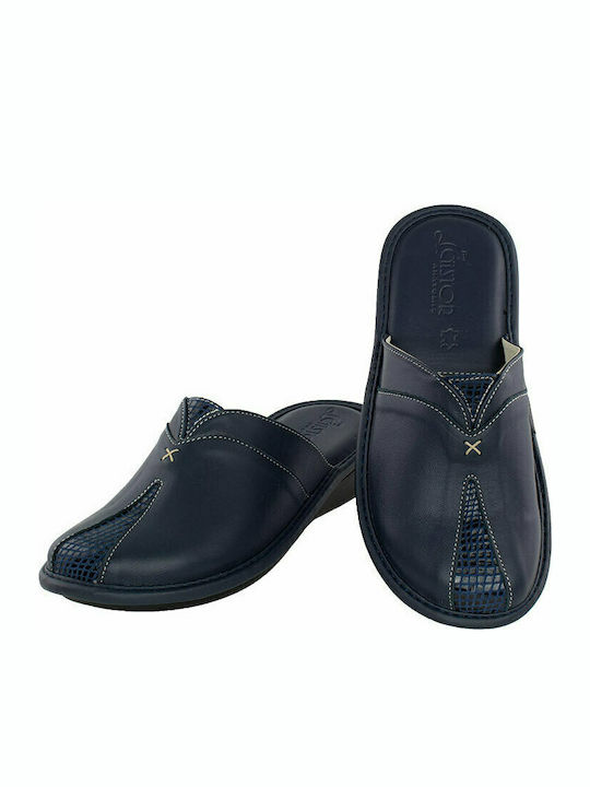 Castor Anatomic 3712 Leather Women's Slipper In Navy Blue Colour