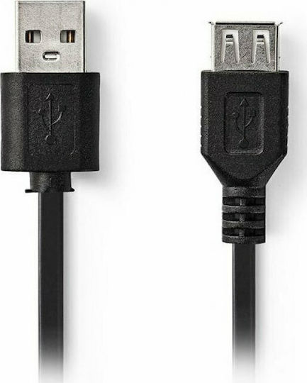 Nedis USB 2.0 Cable USB-A male - USB-A female 3m (CCGT60010BK30)