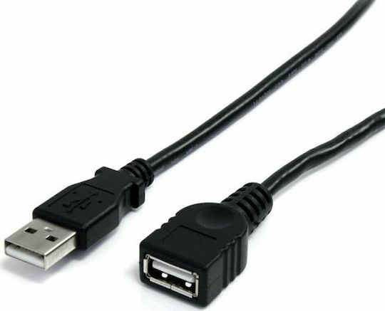 StarTech USB 2.0 Кабел USB-A мъжки - USB-A женски Черен 1.8м USBEXTAA6BK