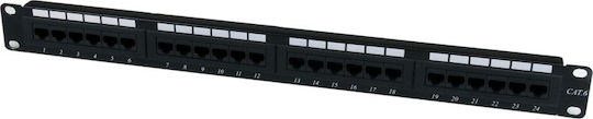 StarTech Patch Panel for Rack 1U 19" with 24 cat6 Ports Black