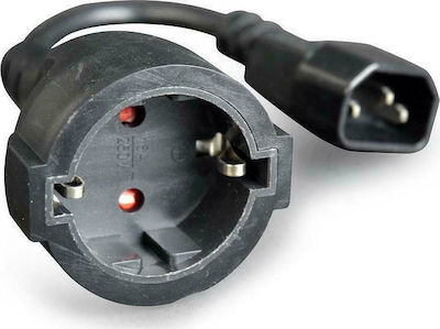 Akyga Schuko - IEC C14 Kabel 0.15m Schwarz (AK-PC-10A)