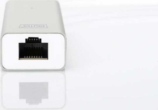 Digitus USB-Hub 3 Anschlüsse USB 3.0 mit USB-A Anschluss / Ethernet Silber