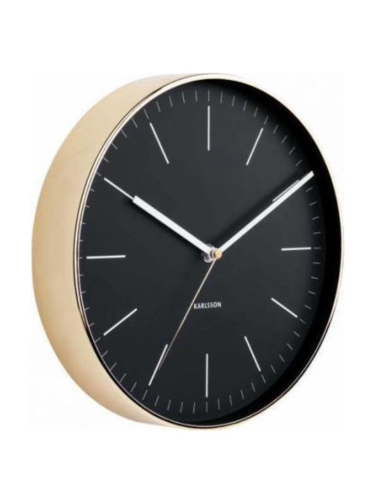 Karlsson Minimal Gold Black Silent Wall Clock Metallic Black Ø28cm