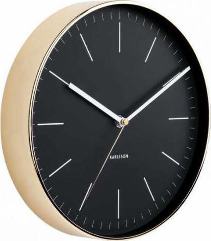 Karlsson Minimal Gold Black Silent Wall Clock Metallic Black Ø27.5cm