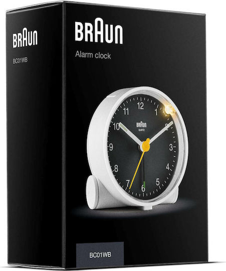 Braun BC 01 WB Безшумен Масов Часовник с Индикатори с Будилник Бял 67006