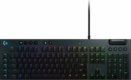 Logitech G815 Lightsync Гейминг Механична Клавиатура с GL Clicky суичове и RGB подсветка (Английски US) Черен