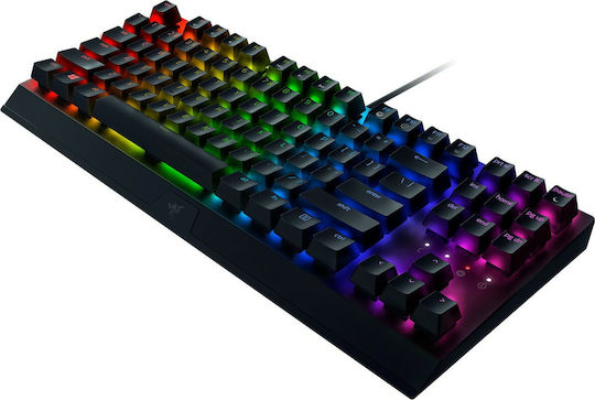 Razer BlackWidow V3 TKL Гейминг Механична Клавиатура Без ключове с Razer Yellow суичове и RGB подсветка (Английски US) Черен
