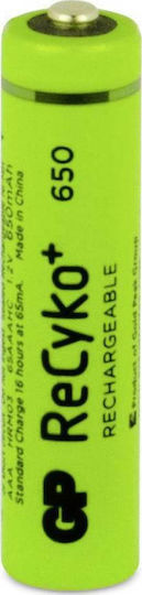 GP Batteries ReCyko+ Επαναφορτιζόμενες Μπαταρίες AAA Ni-MH 650mAh 1.2V 2τμχ