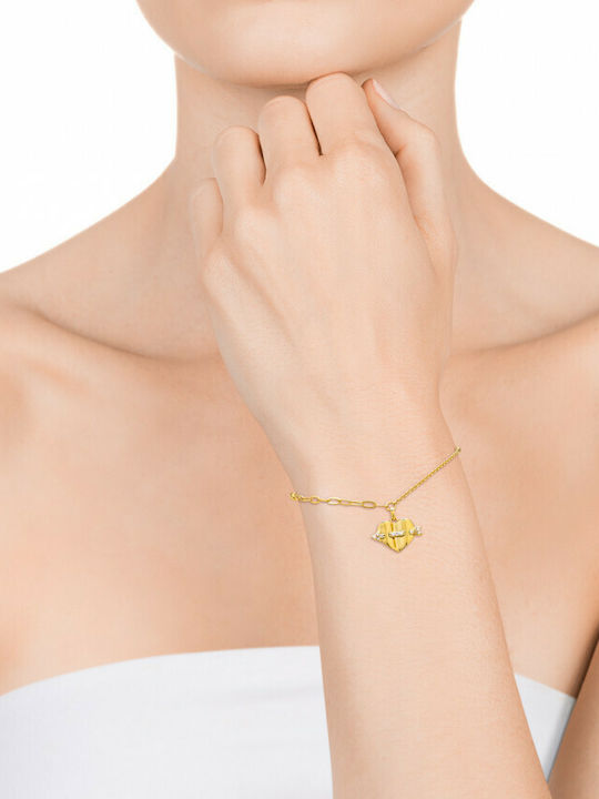 Viceroy Bracelet Chain with design Heart made of Silver Gold Plated