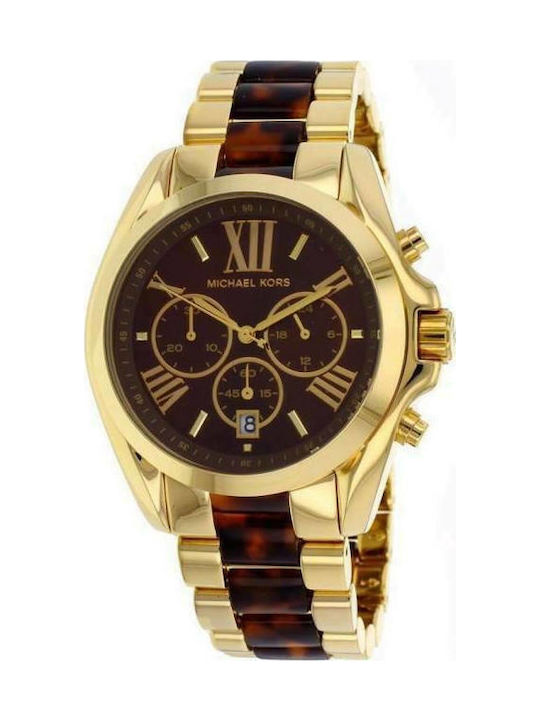 Michael Kors Bradshaw Watch Chronograph with Gold Metal Bracelet