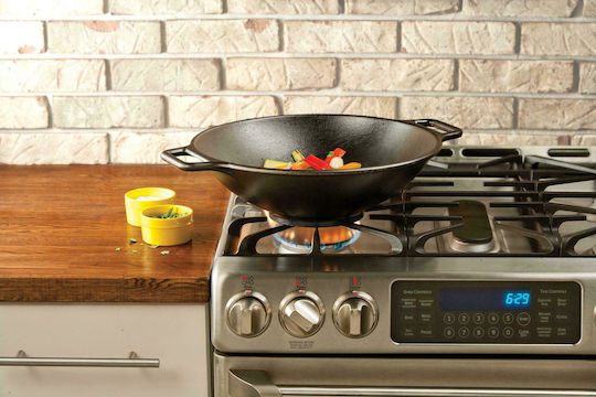 Lodge Wok din Fontă 34cm