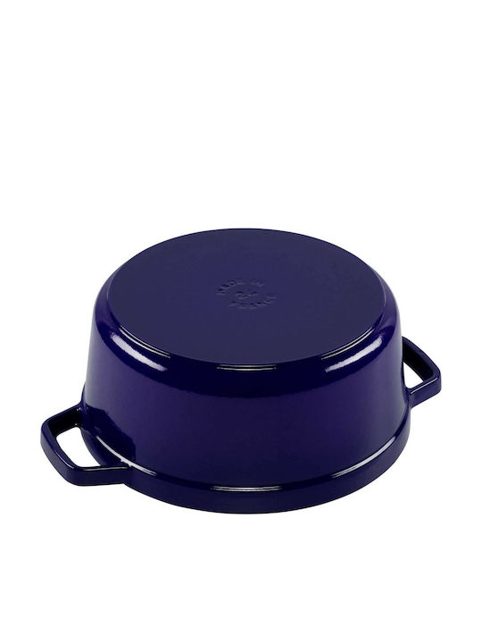 Staub Round Cocotte Βαθιά Κατσαρόλα από Μαντέμι 3.8lt / 24cm Dark Blue
