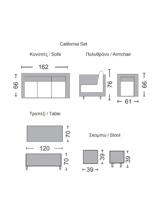 Garten- und Outdoor-Möbelsets Typsatz Speisesaal 6 Stück Grau mit Kissen E6755,2