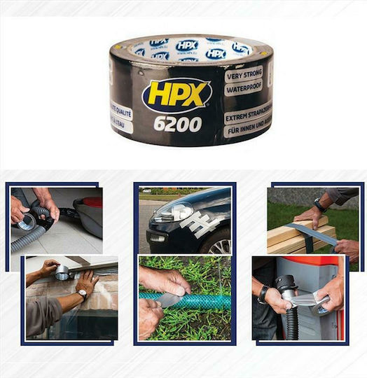HPX 6200 Black Self-Adhesive Fabric Tape Black 48mmx10m 12pcs
