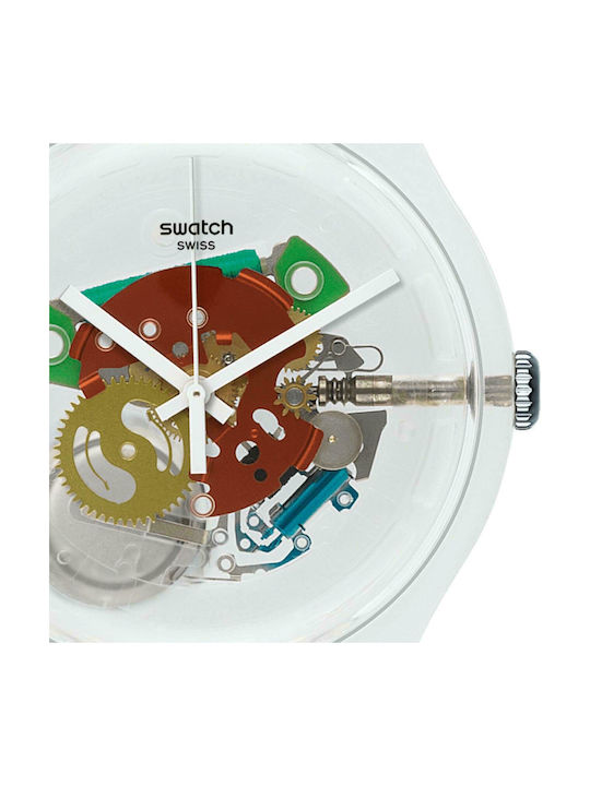 Swatch Random Ghost Again Watch Battery with White Rubber Strap