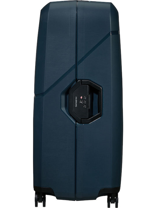 Samsonite Magnum Μεγάλη Βαλίτσα Ταξιδίου Σκληρή Navy Μπλε με 4 Ρόδες Ύψους 81εκ.