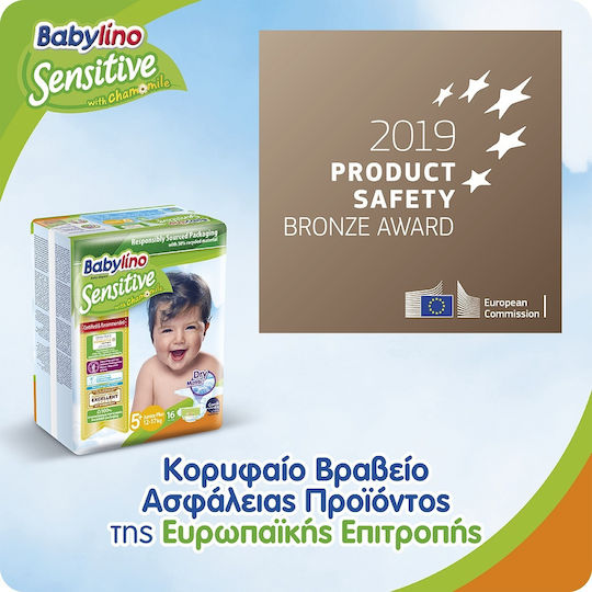 Babylino Tape Diapers Chamomile No 5+ For 13-27kg 16 Pieces