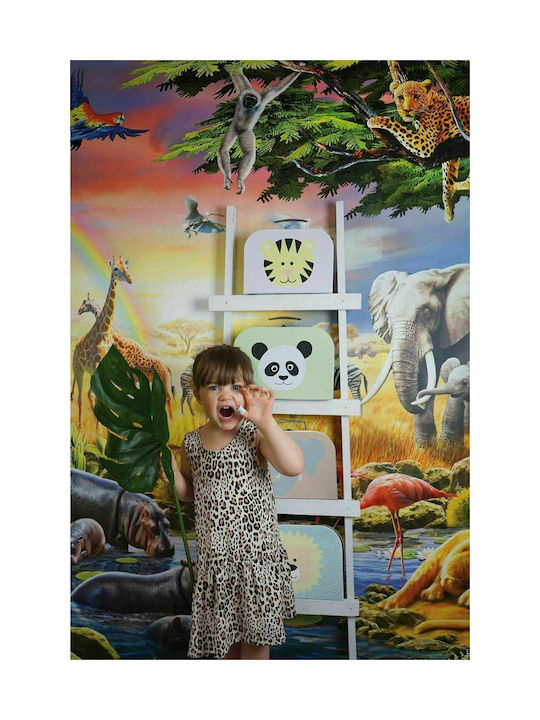 Jabadabado Valiză Decorativă Safari Din Lemn 2 Bucăți Argintii