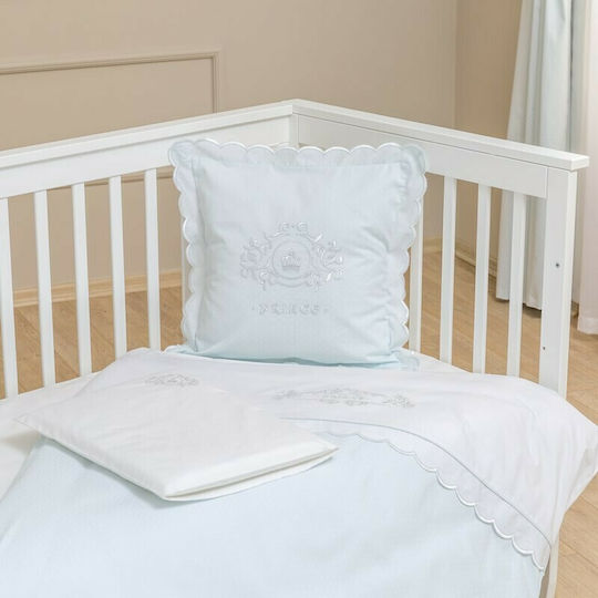 Funna Baby Baby Crib Bedding Set Prince 3pcs Light Blue