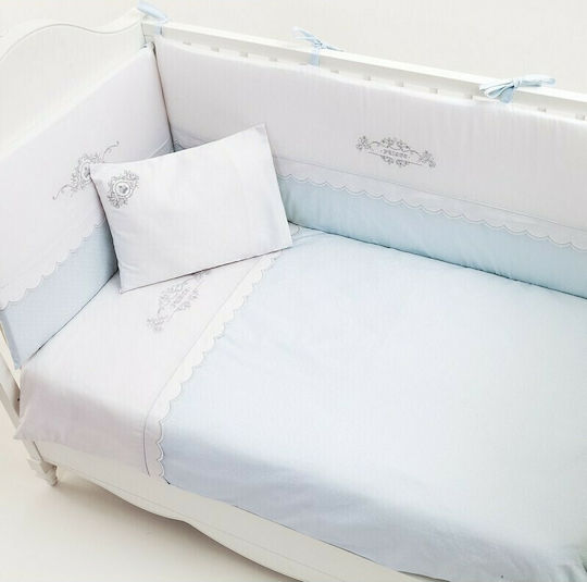 Funna Baby Baby Crib Bedding Set Prince 3pcs Light Blue