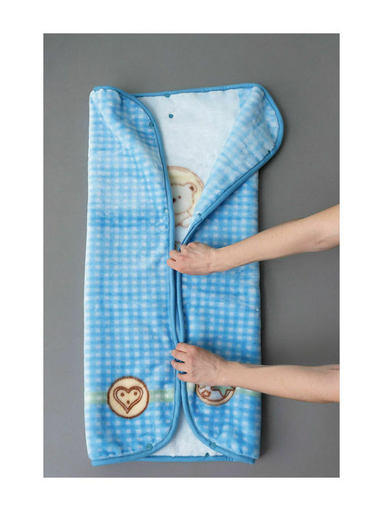 Palamaiki Blanket Nursery Swaddling Blankets Mini Velour Mv-0013 Velvet Light Blue 80x90cm