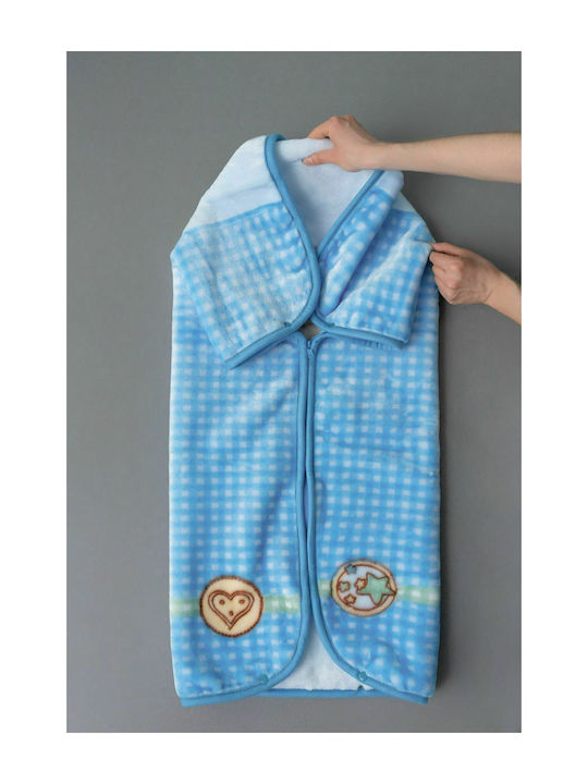Palamaiki Blanket Nursery Swaddling Blankets Mini Velour Mv-0013 Velvet Light Blue 80x90cm