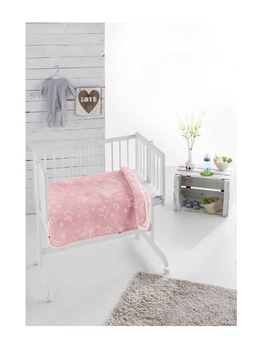 Piel SA Decke Kinderbett 6627 Star Samt Rosa 110x140cm