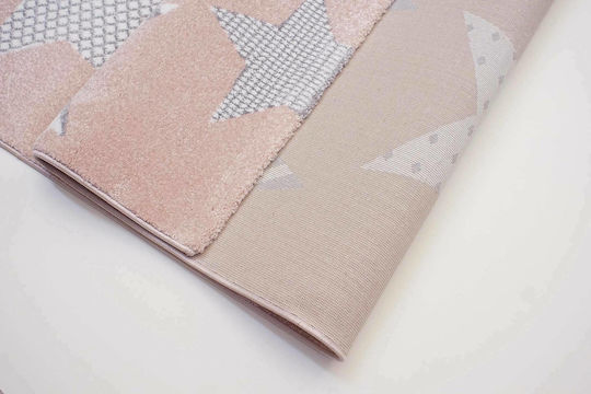 Tzikas Carpets 21895-55 Детско килимче Звезди Розов 133x190см Дебелина 13мм