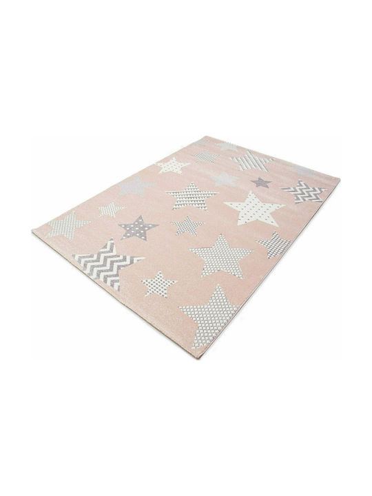 Tzikas Carpets 21895-55 Παιδικό Χαλί Αστέρια Ροζ 133x190cm Πάχους 13mm