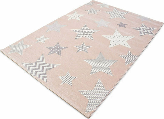 Tzikas Carpets 21895-55 Детско килимче Звезди Розов 133x190см Дебелина 13мм