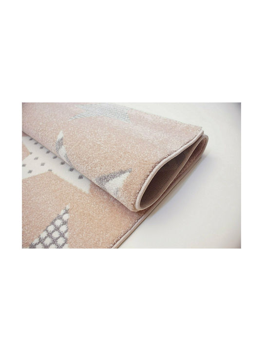 Tzikas Carpets 21895-55 Παιδικό Χαλί Αστέρια Ροζ 133x190cm Πάχους 13mm