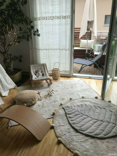 Lorena Canals Bubbly Handmade Kids Rug Cotton Honey Round with Diameter 120cm