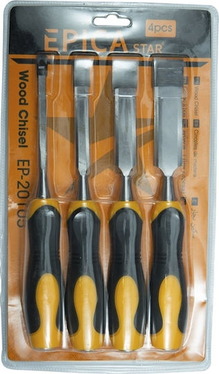 Epica Star Skewed Chisel with Plastic Handle 4pcs