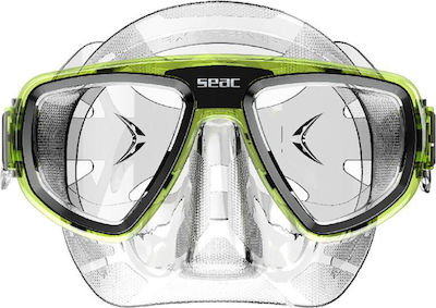 Seac Diving Mask Extreme 50 Transparent-Lime in Yellow color