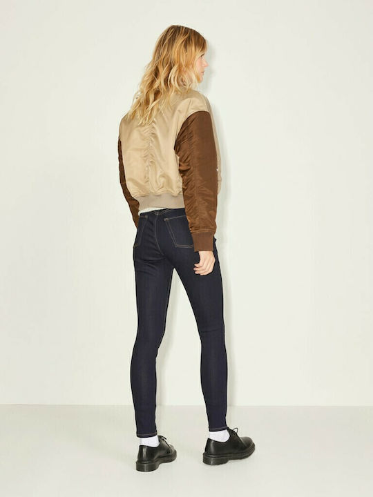 High Waist Women's Jean Trousers in Skinny Fit Dark Blue